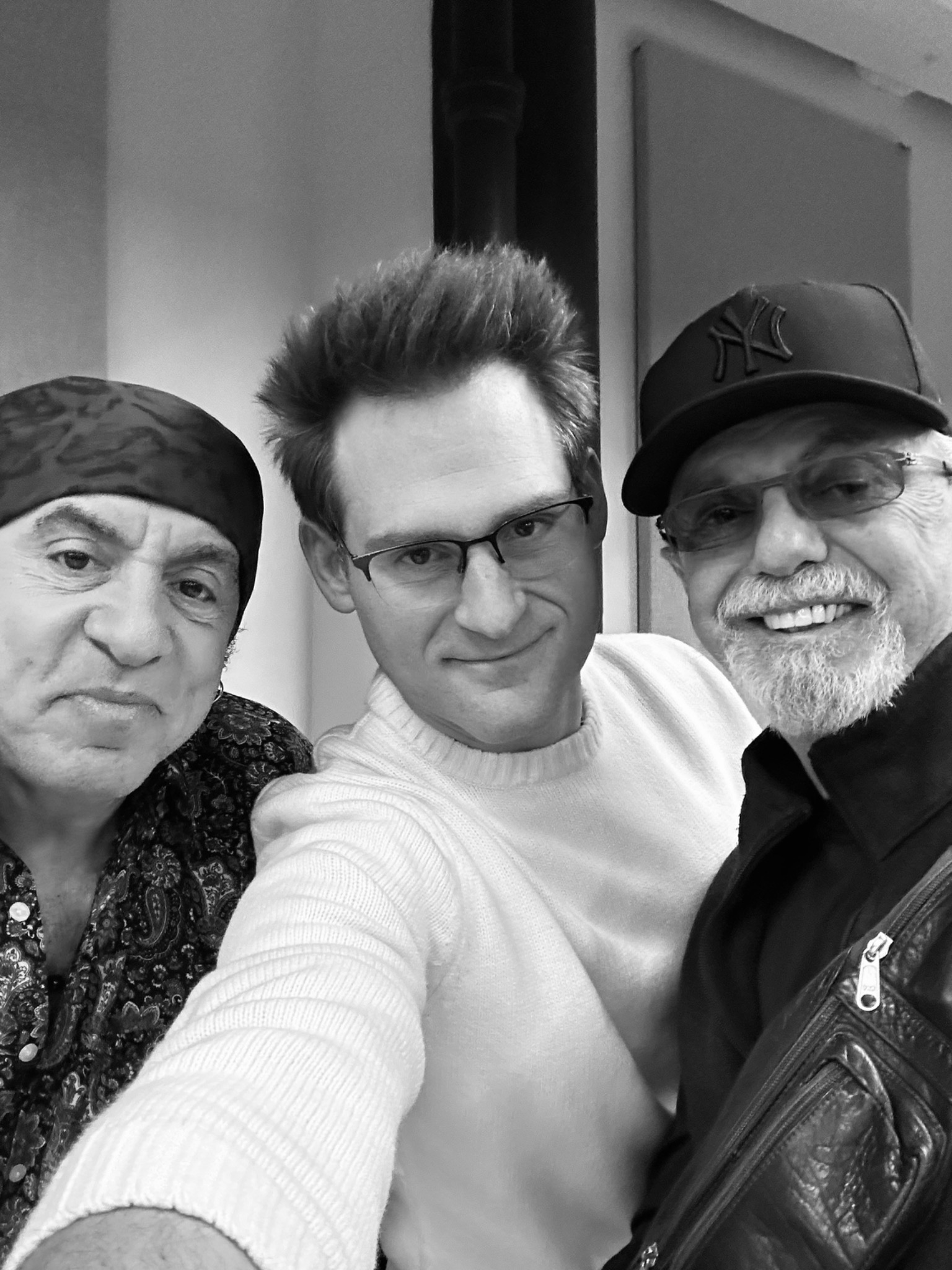 Kenneth Ferrone with two production collaborators