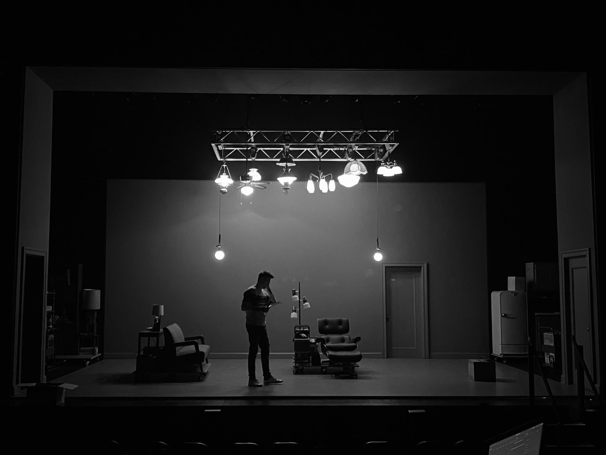 Kenneth Ferrone working onstage during production