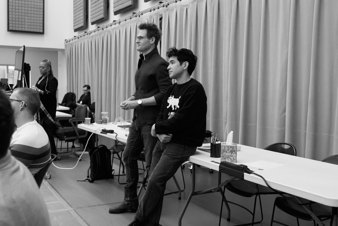 Kenneth Ferrone working with a collaborator in rehearsal