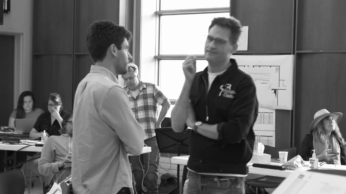 Kenneth Ferrone in conversation during a rehearsal